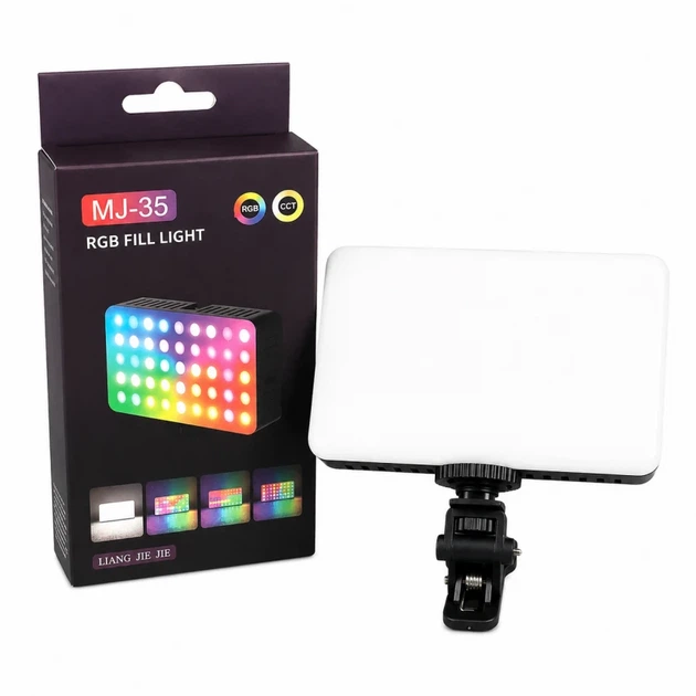 LED лампа портативна MJ-35 RGB 5W Black автономне живлення прищіпка Type-C - зображення 5