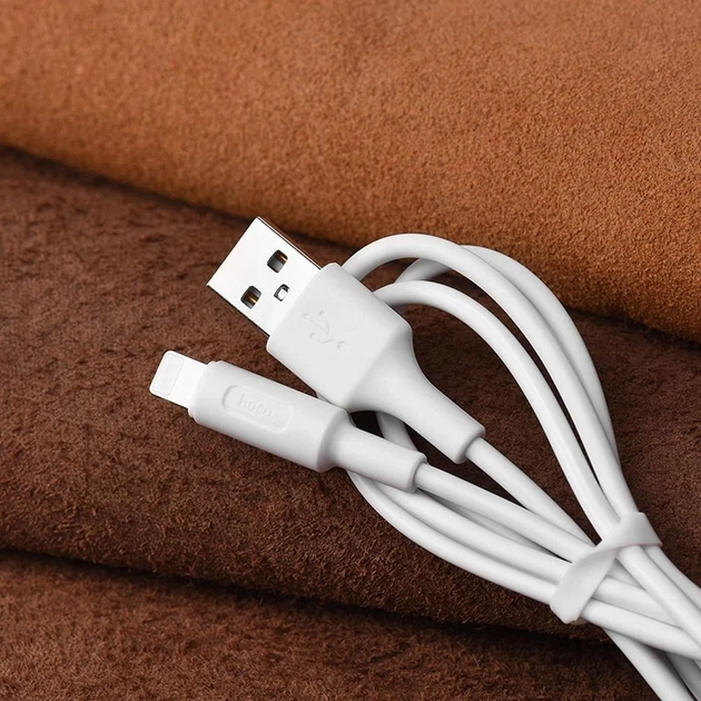 Кабель Hoco X25 USB A to Lightning White (6957531080114) - Фото 4 Кабель Hoco X25 USB A to Lightning White (6957531080114) - изображение 4