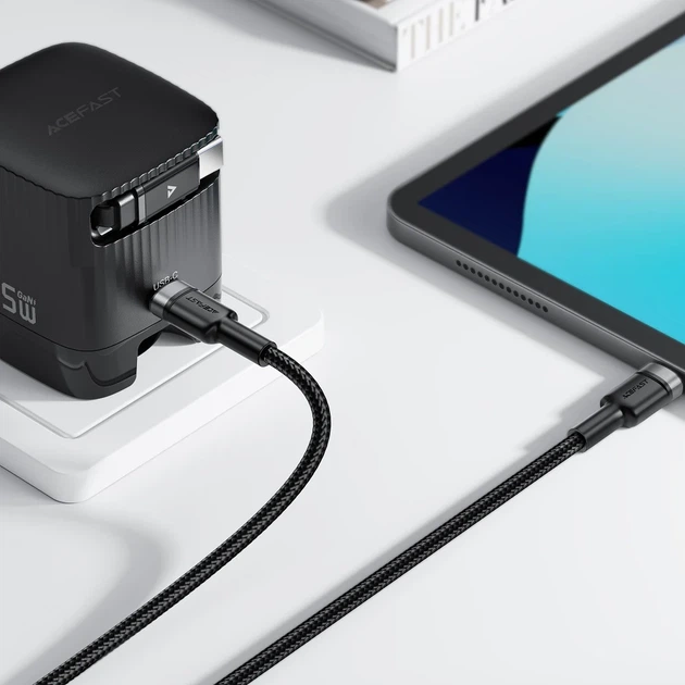 Кабель зарядки ACEFAST C22-02 USB-C на 2*USB-C 100W алюминиевый черный - Фото 7 Кабель зарядки ACEFAST C22-02 USB-C на 2*USB-C 100W алюминиевый черный - изображение 7