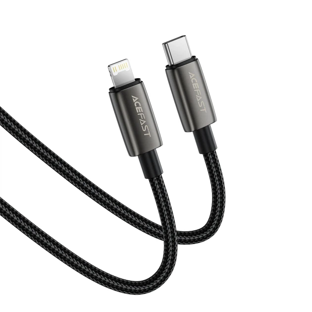 Кабель зарядки ACEFAST C23-01 USB Type-C to Lightning 30W Нейлон 1.2м Чёрный - Фото 4 Кабель зарядки ACEFAST C23-01 USB Type-C to Lightning 30W Нейлон 1.2м Чёрный - изображение 4