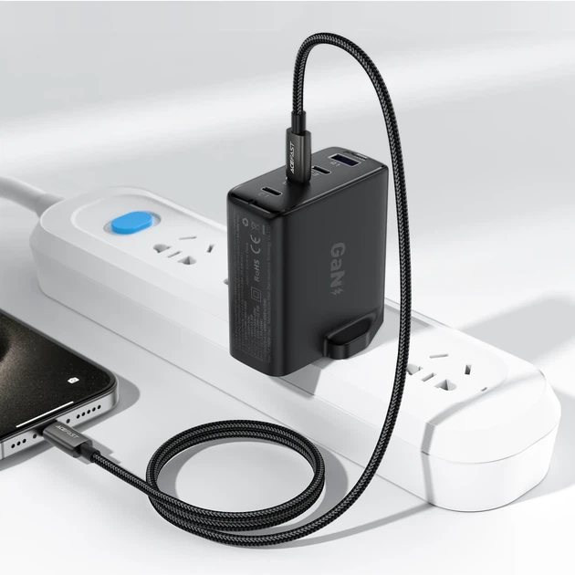 Кабель зарядки ACEFAST C23-01 USB Type-C to Lightning 30W Нейлон 1.2м Чёрный - Фото 6 Кабель зарядки ACEFAST C23-01 USB Type-C to Lightning 30W Нейлон 1.2м Чёрный - изображение 6