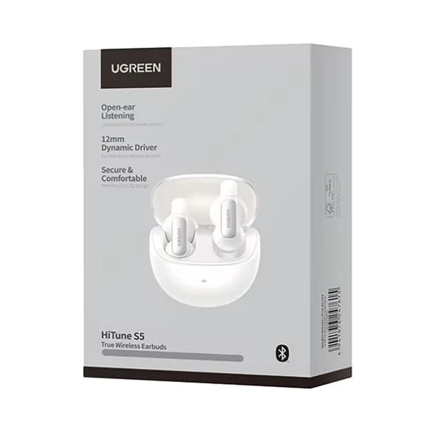 Беспроводные наушники TWS UGREEN WS210 HiTune S5 Bluetooth 5.4 с активным шумоподавлением IPX5 Белый - Фото 2 Беспроводные наушники TWS UGREEN WS210 HiTune S5 Bluetooth 5.4 с активным шумоподавлением IPX5 Белый - изображение 2