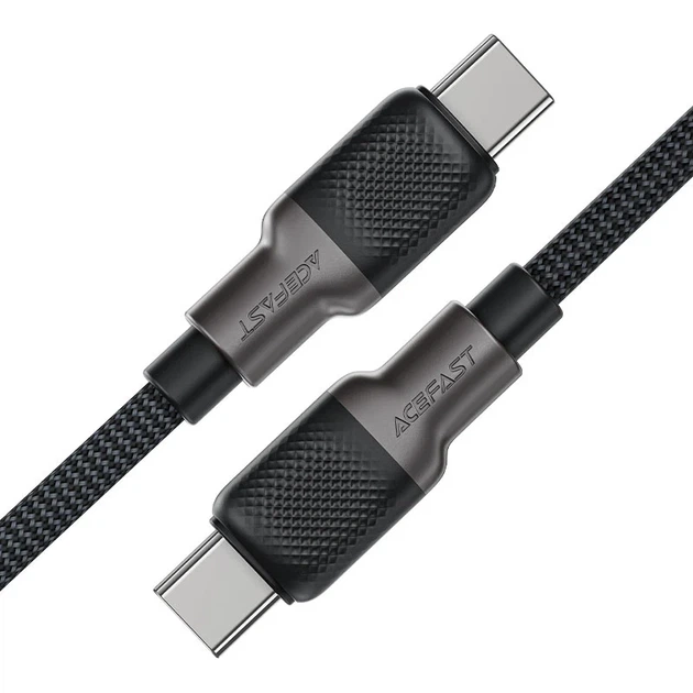 Кабель Type-C ACEFAST C10-03 3A 60W силікон чорний 1.2 м - зображення 3
