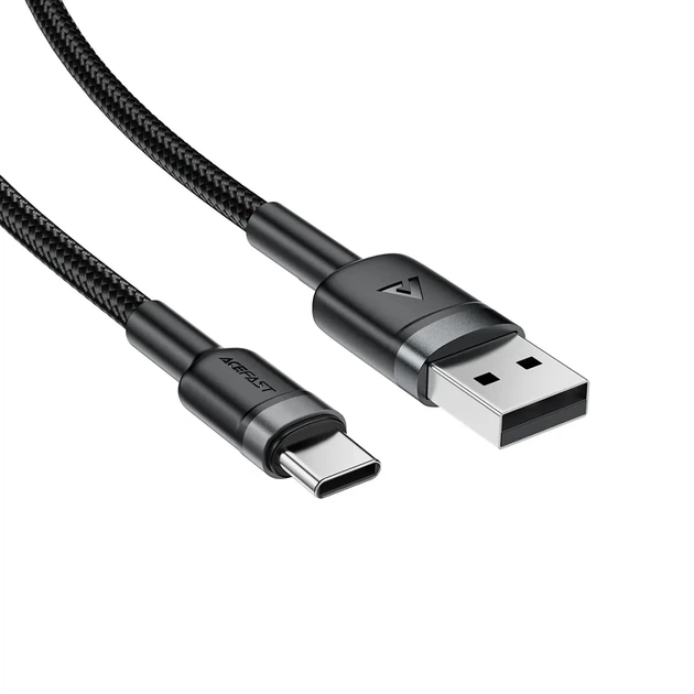 Кабель зарядки USB Type-A до Type-C ACEFAST C22-04 3A TPE + алюминий 1.2 м черный - изображение 4