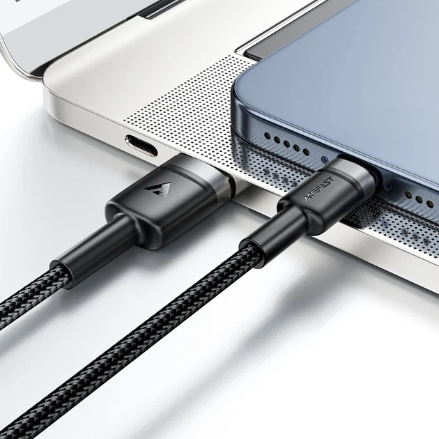 Кабель зарядки USB Type-A до Type-C ACEFAST C22-04 3A TPE + алюминий 1.2 м черный - изображение 6