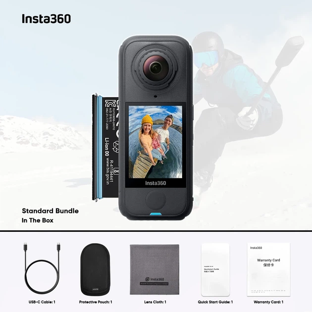Екшн-камера Insta360 X4 Air 8K 360° пластиковий чорний - зображення 3