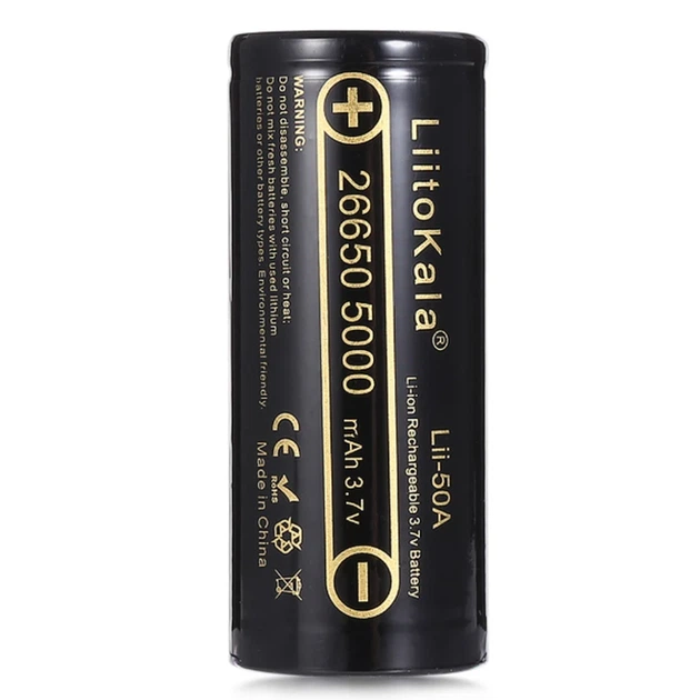 Аккумулятор литиевый LiitoKala Lii-50A 5000 мАч 26650 Li-ion 3,65 В - Фото 1 Аккумулятор литиевый LiitoKala Lii-50A 5000 мАч 26650 Li-ion 3,65 В - изображение 1