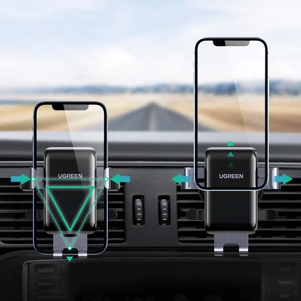 Автотримач для телефона UGREEN LP274 гравітаційний для круглих дефлекторів сірий - Фото 5 Автотримач для телефона UGREEN LP274 гравітаційний для круглих дефлекторів сірий - зображення 5