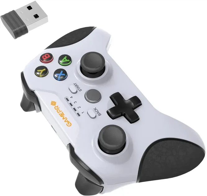 Геймпад GamePro MG650W Бездротовий 10 кнопок 2 аналогові стіки Подвійна вібрація Білий (MG650W) - Фото 2 Геймпад GamePro MG650W Бездротовий 10 кнопок 2 аналогові стіки Подвійна вібрація Білий (MG650W) - зображення 2