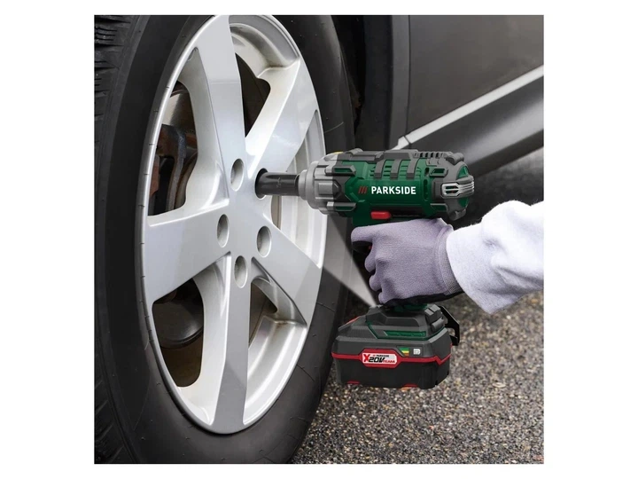 Аккумуляторный ударный гайковерт Parkside PASSK 20-Li C4 20 В, 400 Нм, 1/2", с аккумулятором 4 Ач, зарядным устройством и кейсом - изображение 2