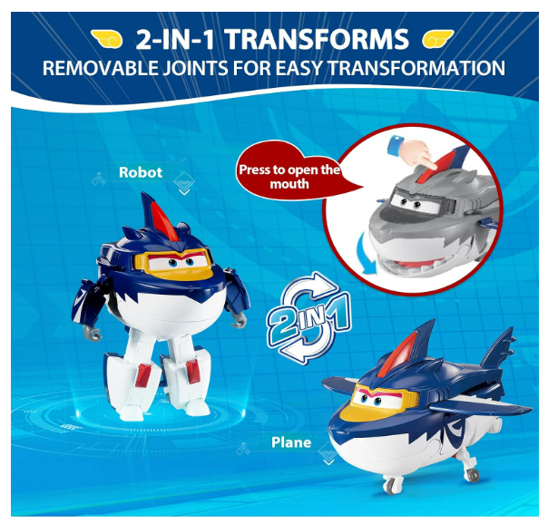 Набор игровых трансформеров Super Wings Transforming Sharky (Шарки) & Rattie (Ретти) - изображение 4