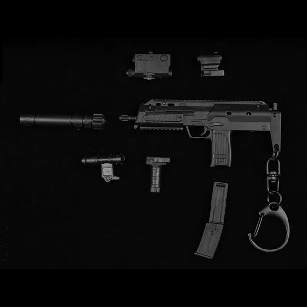 Брелок у вигляді Узі/UZI (КЕ-01) чорний 10 х 5 см (1up-ujc-mes) - зображення 3