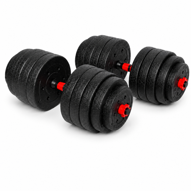 Гантели композитные Champion X-venum 2шт 55см 23.5 кг Черно-Красный - Фото 1 Гантели композитные Champion X-venum 2шт 55см 23.5 кг Черно-Красный - изображение 1