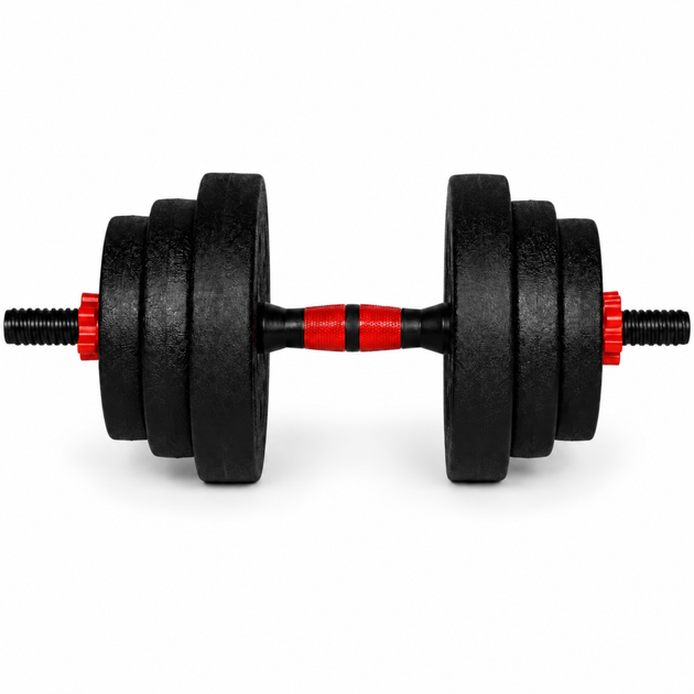 Гантелі композитні Champion X-venum 1шт 51см 11.5 кг Чорно-Червоний - зображення 2