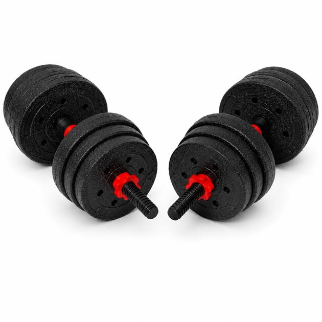 Гантелі композитні Champion X-venum 2шт 51см 8 кг Чорно-Червоний - Фото 3 Гантелі композитні Champion X-venum 2шт 51см 8 кг Чорно-Червоний - зображення 3