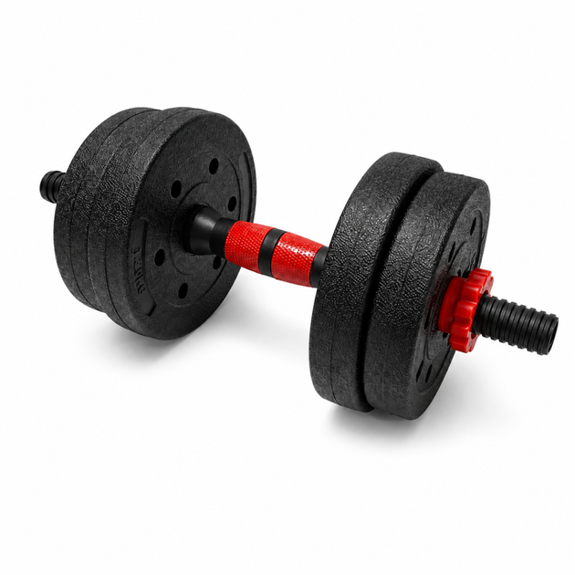 Гантелі композитні Champion X-venum 1шт 40см 5 кг Чорно-Червоний - зображення 2