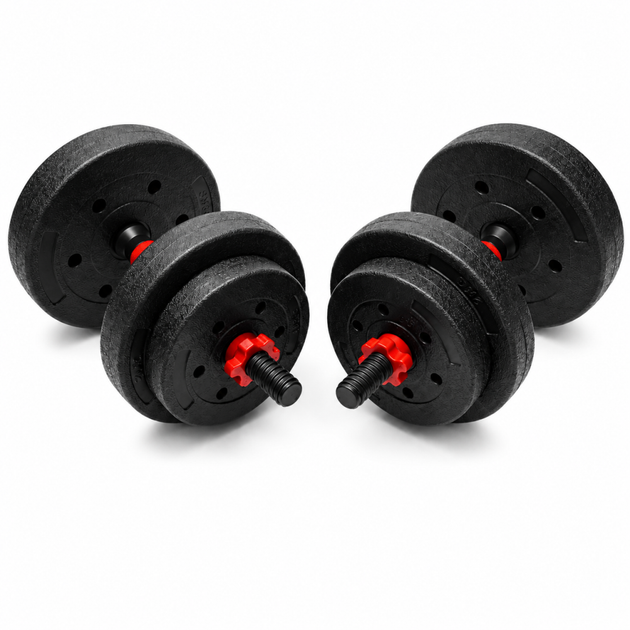 Гантели композитные Champion X-venum 2шт 40см 7 кг Черно-Красный - изображение 2