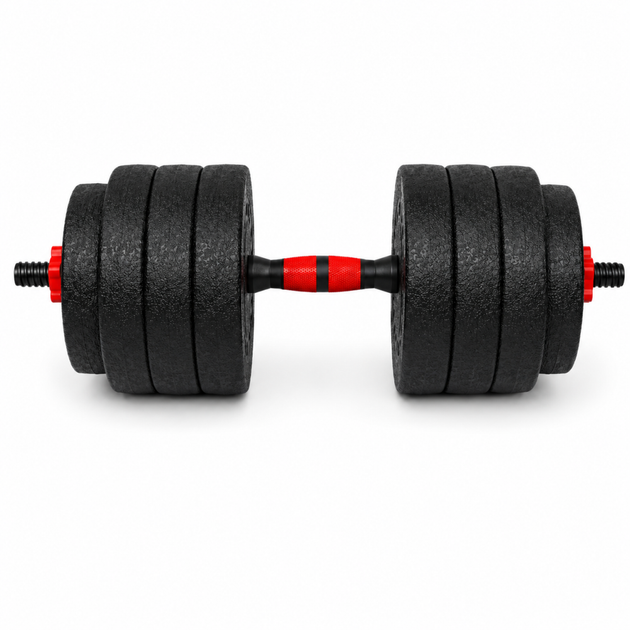 Гантели композитные Champion X-venum 1шт 55см 20.5 кг Черно-Красный - изображение 2