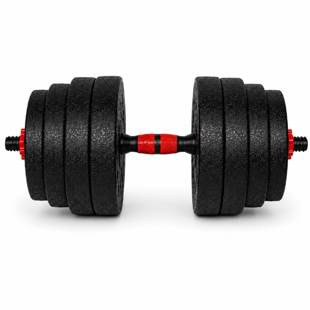 Гантели композитные Champion X-venum 1шт 51см 19.5 кг Черно-Красный - изображение 2