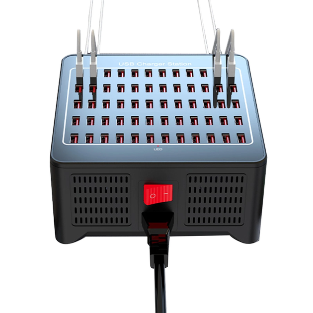 Зарядная станция многопортовая ILEPO на 60 USB портов 300 Вт / сетевое мультизарядное устройство (19016) - Фото 3 Зарядная станция многопортовая ILEPO на 60 USB портов 300 Вт / сетевое мультизарядное устройство (19016) - изображение 3