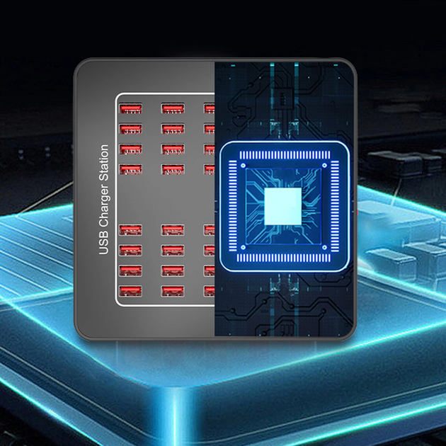Зарядная станция многопортовая ILEPO на 40 USB портов 200 Вт / сетевое мультизарядное устройство (19014) - Фото 6 Зарядная станция многопортовая ILEPO на 40 USB портов 200 Вт / сетевое мультизарядное устройство (19014) - изображение 6
