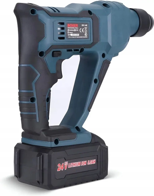 Аккумуляторный перфоратор Boxer SR 149 24 В 3 Ah SDS Plus с двумя аккумуляторами бесщеточным двигателем тремя режимами работы для сверления бетона металла и дерева - Фото 9 Аккумуляторный перфоратор Boxer SR 149 24 В 3 Ah SDS Plus с двумя аккумуляторами бесщеточным двигателем тремя режимами работы для сверления бетона металла и дерева - изображение 9