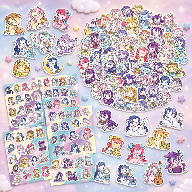 Стикеры My Little Pony Май Литл Пони 103 шт 3,5×3,5 см - Фото 2 Стикеры My Little Pony Май Литл Пони 103 шт 3,5×3,5 см - изображение 2