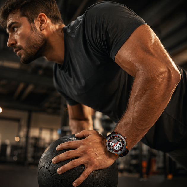 Смарт-часы Smart Watch HK52 Orange мужские спортивные, умные часы AMOLED 1,43″, фитнес-браслет Bluetooth 5.3, пульсометр SpO₂ IP68, трекер активности со звонками для Android и iOS - изображение 8