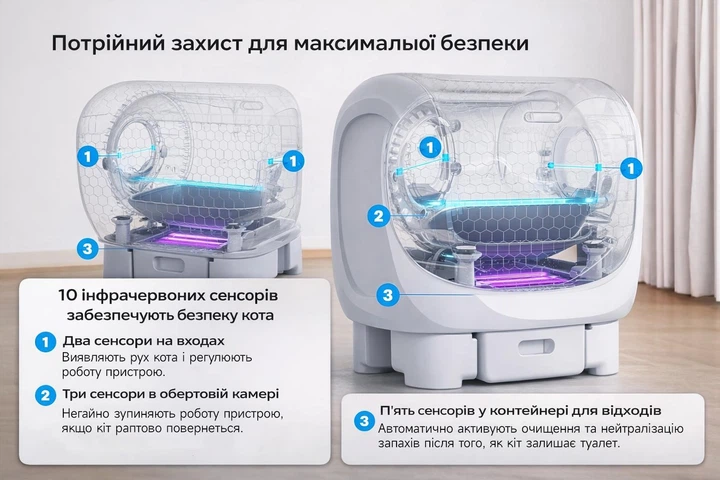 Автоматический туалет PETJC 4 Pro (101 L) для средних и больших котов - изображение 3