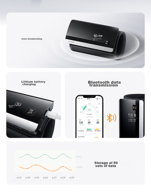 Тонометр электронный Yuwell плечевой для дома и бизнеса Bluetooth медицинский 630CR - изображение 4