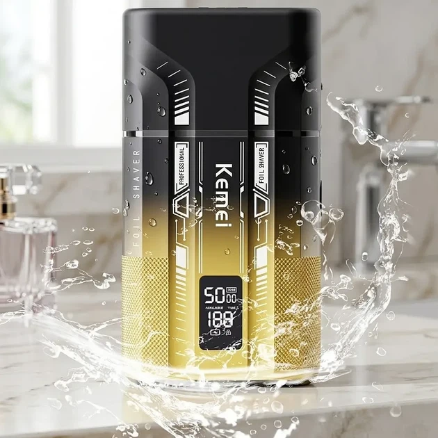 Беспроводная бритва для мужчин с UV-дезинфекцией, USB-C, Kemei KM-T418, Градиент / Шейвер / Аккумуляторная мужская электробритва - Фото 5 Беспроводная бритва для мужчин с UV-дезинфекцией, USB-C, Kemei KM-T418, Градиент / Шейвер / Аккумуляторная мужская электробритва - изображение 5