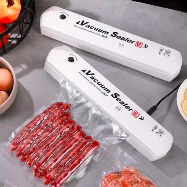 Вакуумный упаковщик продуктов белий Vacuum Sealer кухонный вакууматор для дома - изображение 2