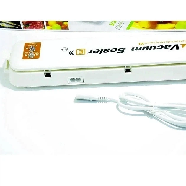 Вакуумный упаковщик продуктов белий Vacuum Sealer кухонный вакууматор для дома - изображение 3