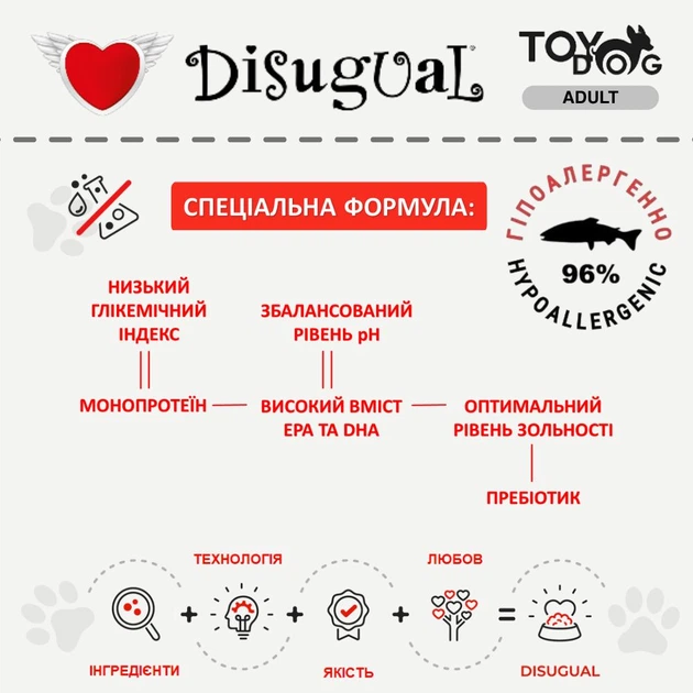 Влажный корм для собак Беззерновой Паштет из Белой Рыбы Disugual TOYDog MonoProtein 96% White Fish 85 г - изображение 3