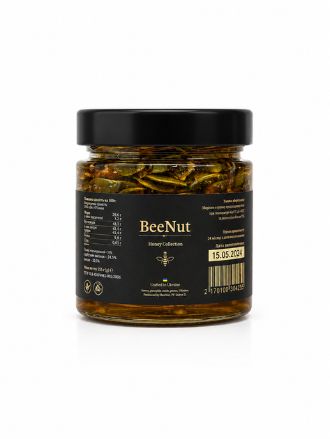 Мед с пеканом и тыквенными семечками BeeNut 255г - изображение 3