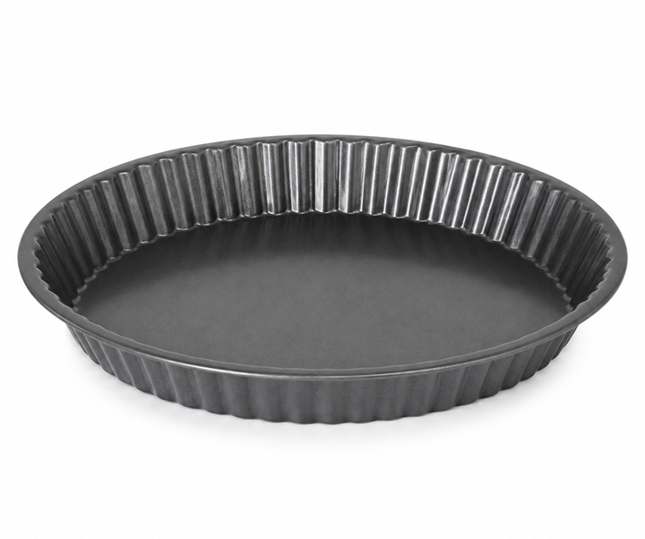 Форма для тарта GUSTO GT-3125/1 25×3 см кругла хвиляста форма з антипригарним покриттям для домашньої випічки Сірий - Фото 1 Форма для тарта GUSTO GT-3125/1 25×3 см кругла хвиляста форма з антипригарним покриттям для домашньої випічки Сірий - зображення 1
