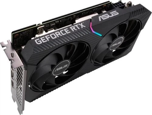 Відеокарта GeForce RTX 3050, Asus, DUAL OC V2, 8Gb GDDR6, 128-bit, DVI-D/HDMI/DP, 1852/14000 MHz, 6-pin (DUAL-RTX3050-O8G-V2) - изображение 3