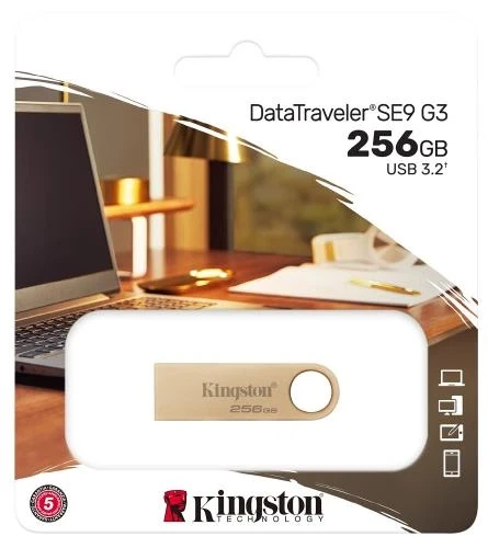 Флеш накопичувач USB 256Gb Kingston DataTraveler SE9 G3, Gold, USB 3.2 Gen 1, до 220/100 МБ/с (DTSE9G3/256GB) - изображение 3