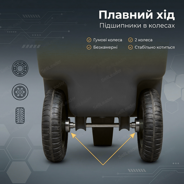 Садовая тачка Handy-Go 90л для урожая стройматериалов почвы 97,5х55,5х65см тележка до 150кг тележка пластик - изображение 7