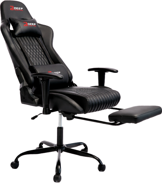 Fotel gamingowy Hedo 100095 z wysuwanym podnóżkiem Black (5907184130705) - Zdjęcie 2 Fotel gamingowy Hedo 100095 z wysuwanym podnóżkiem Black (5907184130705) - obraz 2