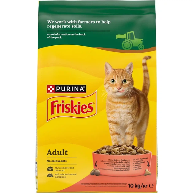 Сухий корм для котів Friskies з яловичиною та овочами, 10 кг - Фото 2 Сухий корм для котів Friskies з яловичиною та овочами, 10 кг - изображение 2
