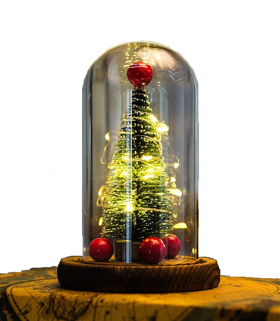 Новогодняя елка в колбе с LED подсветкой со светодиодной гирляндой - изображение 2