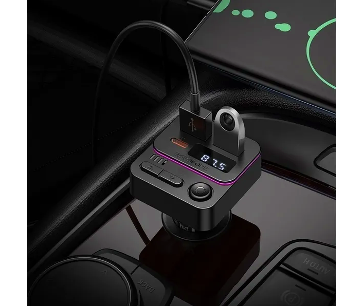 FM модулятор MP3 с USB и прикуривателем для автомобиля Borofone BC60 - зображення 10