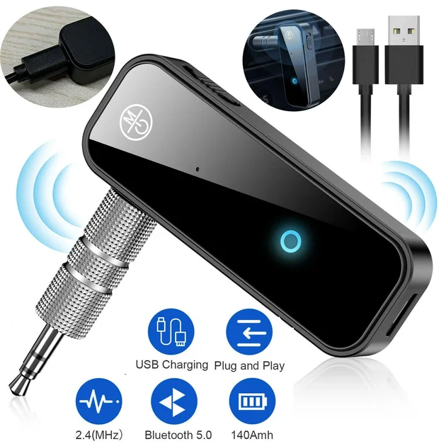 Bluetooth 5.0 AUX адаптер C28 (2 в 1: Приймач RX / Передавач TX) з мікрофоном та Hands-Free / Бездротовий аудіоресивер 3.5 мм для авто, ПК та ТВ - зображення 3