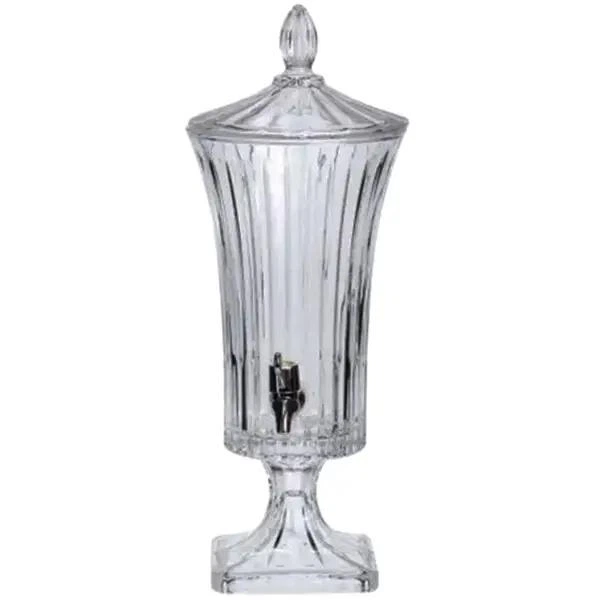 Лимонадница с краном на подставке стеклянная Patterned Pitcher 2 л лимонадник с краником для напитков соков махито компотов коктейлей - изображение 4