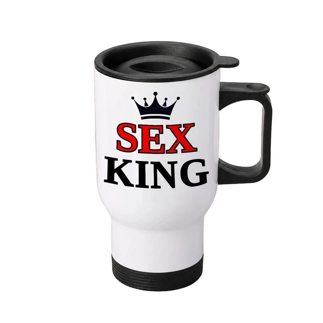 Термочашка автомобільна з принтом Sex King 450 мл біла - Фото 1 Термочашка автомобільна з принтом Sex King 450 мл біла - изображение 1