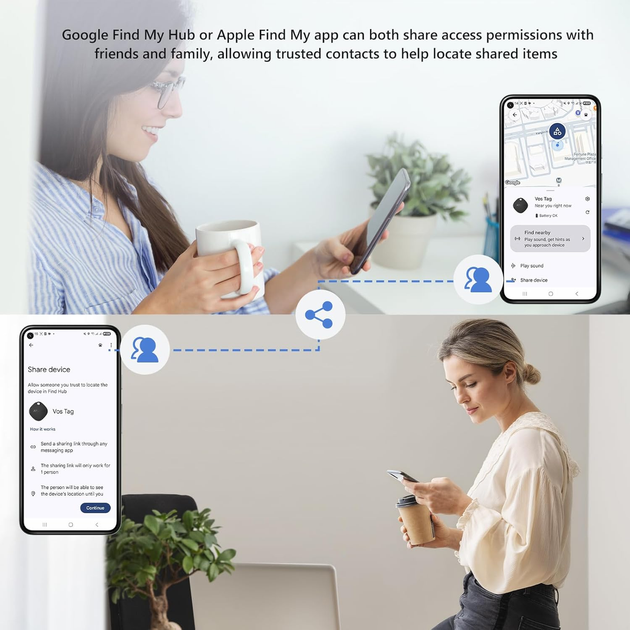Bluetooth-трекер ATUVOS Air Tracker Tag PRO 4 шт., Apple Find My / Google Find Hub, IP67, CR2032, iOS/Android - Фото 7 Bluetooth-трекер ATUVOS Air Tracker Tag PRO 4 шт., Apple Find My / Google Find Hub, IP67, CR2032, iOS/Android - изображение 7