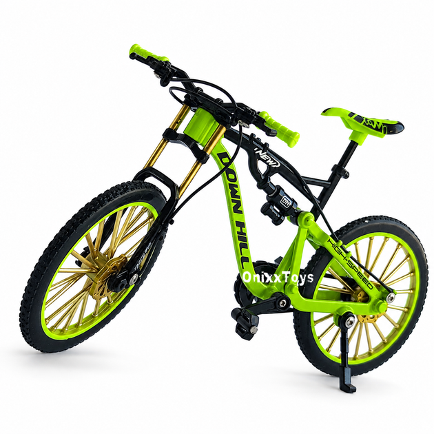 Игрушечный велосипед с резиновыми колесами Металлический Фингербайк MTB – велосипед для трюков и декора, 18 см Green - Фото 1 Игрушечный велосипед с резиновыми колесами Металлический Фингербайк MTB – велосипед для трюков и декора, 18 см Green - изображение 1