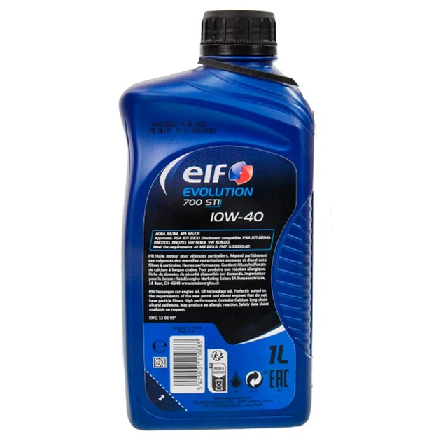 Масло моторное ELF Evolution 700 STI A3/B4 SL/CF 10W-40 1 л - изображение 2