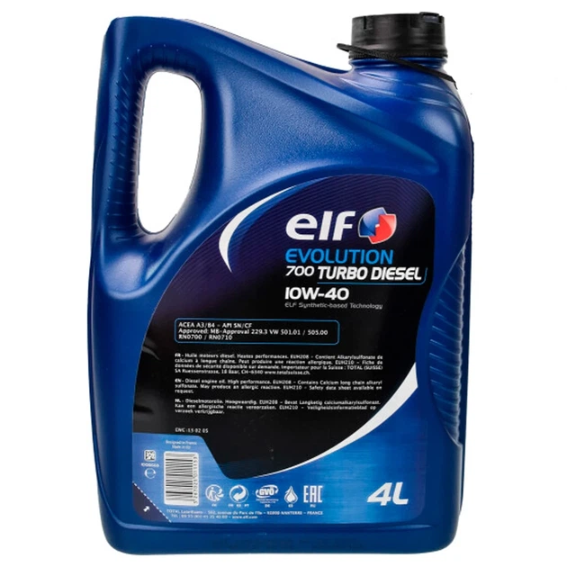 Масло моторное ELF EVOLUTION 700 TD SL/CF 10W-40 4 л - Фото 2 Масло моторное ELF EVOLUTION 700 TD SL/CF 10W-40 4 л - изображение 2